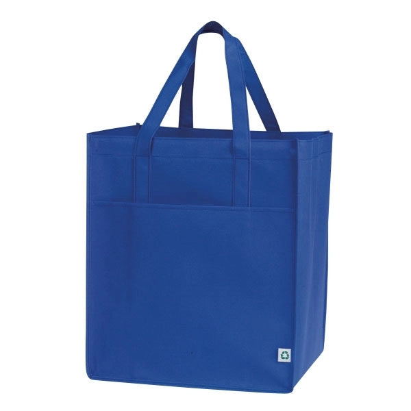 10" Gusset Non Woven Grocery Tote with Large Front Pocket