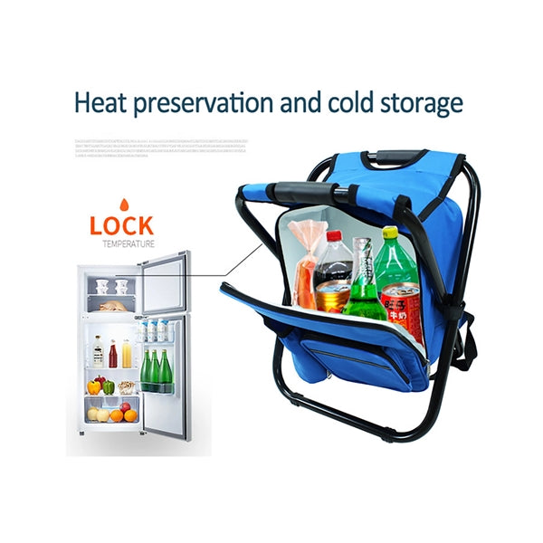 Portable Camping Foldable Backpack Cooler Bag Chair