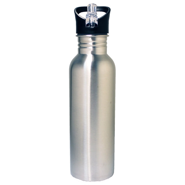 25 Oz. Stainless steel sports water bottle w/drinking straw