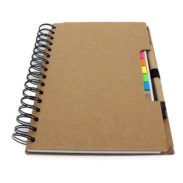 Recycled Note Book with Sticky Flags & Pen