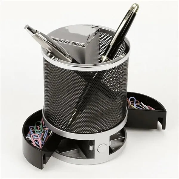 Multi function plastic calendar clock pen holder