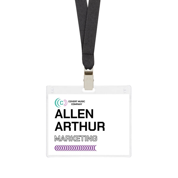 4" x 3" Standard Value Vinyl Name Badge Holder, Slot