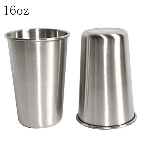 16oz single wall stackable stainless steel beer cup