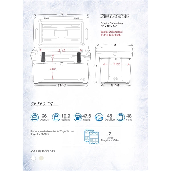 Engel 45Qt High-Performance, Rugged, Rotomolded Cooler