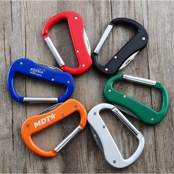 Multitool Carabiner With Knife, Opener and Scissors