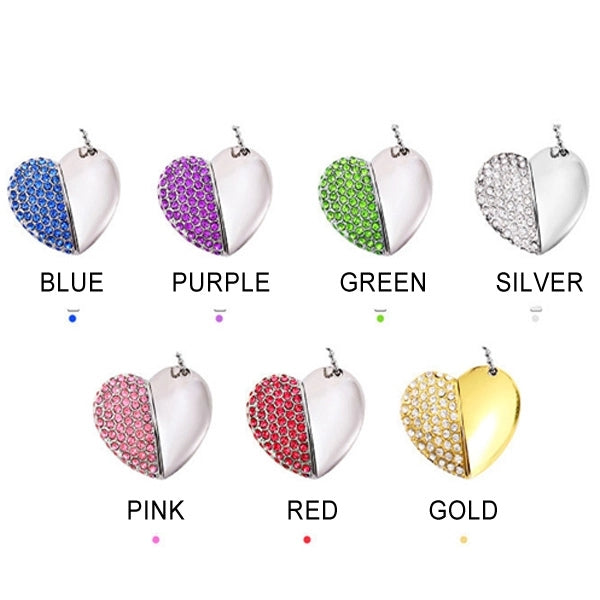 Crystal Heart USB Flash Drive