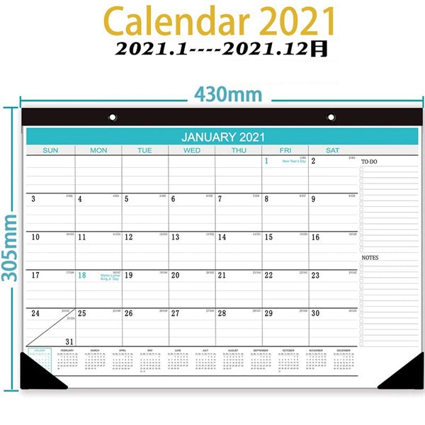 2021 Monthly Wall Desk Pad Paper Calendar For Office Table