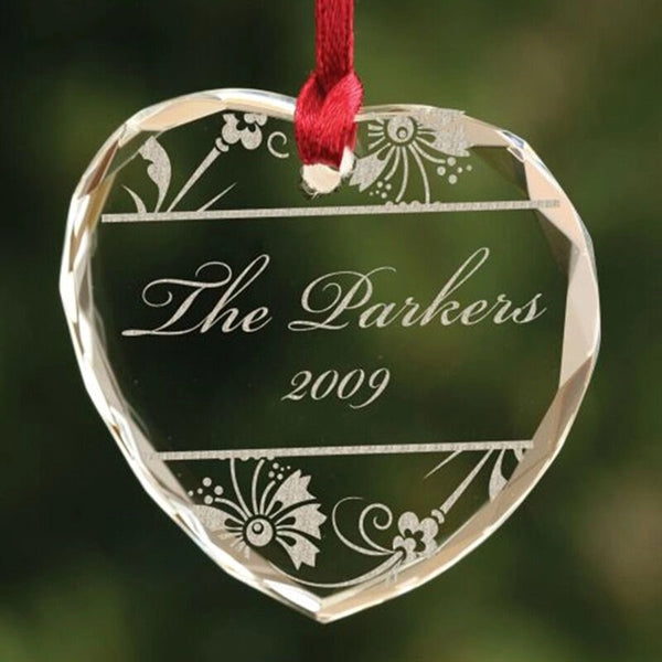 Christmas Crystal Ornament - Heart