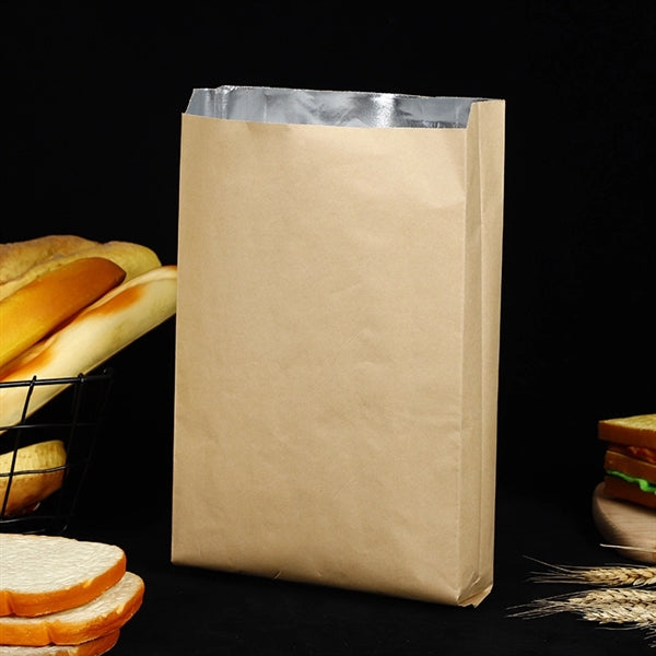Oilproof Kraft Paper Bread Bag Takeout Grocery Bag Lunch Bag
