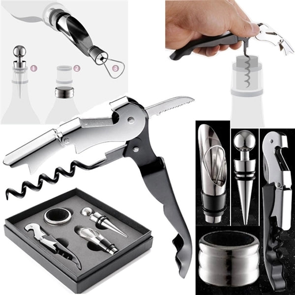 4 Piece Wine Bottle Opener Set
