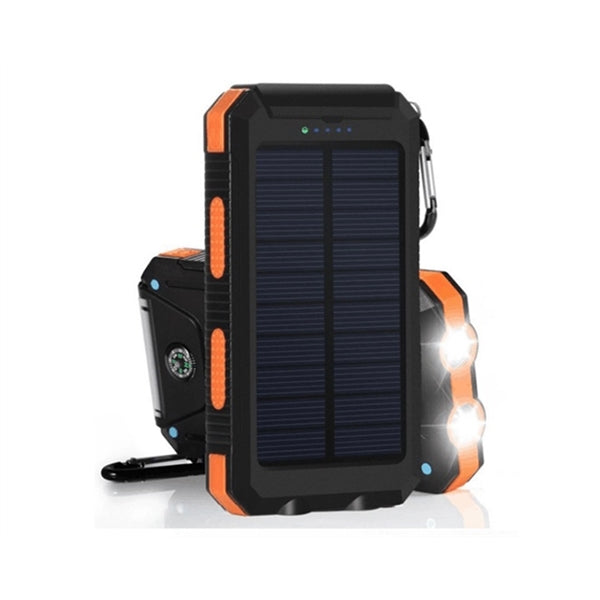 Fast Shipping 10000mah Solar Power Bank With Carabiner