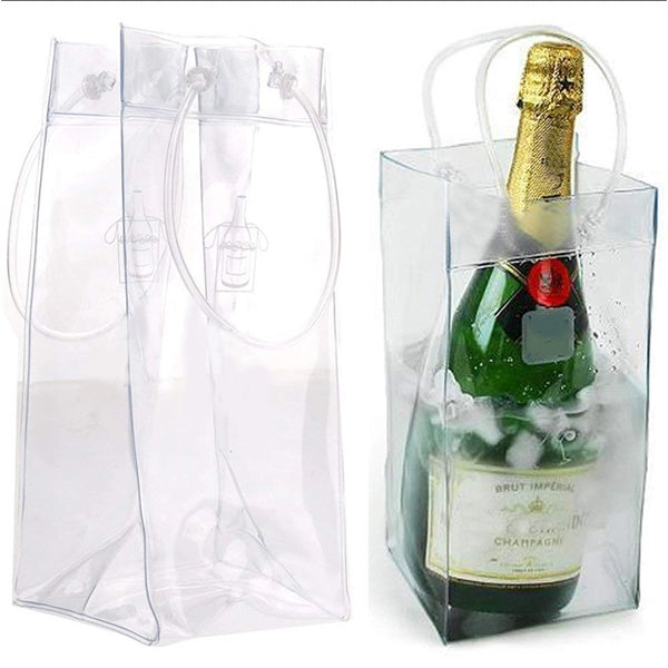 Transparent Wine Cooler Bags, Clear Wine Pouch Cooler Bags
