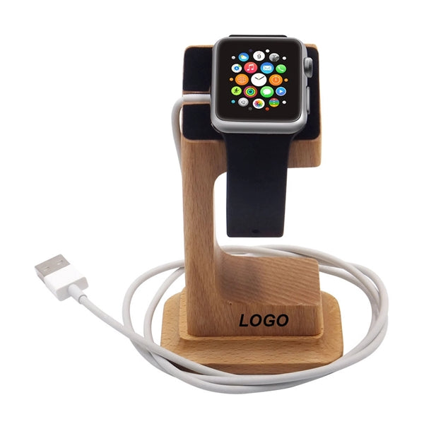 Bamboo Wireless Charger Holder Watch Display Stand