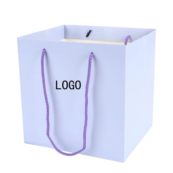 Heavy duty paper bag ribbon handle paper bag