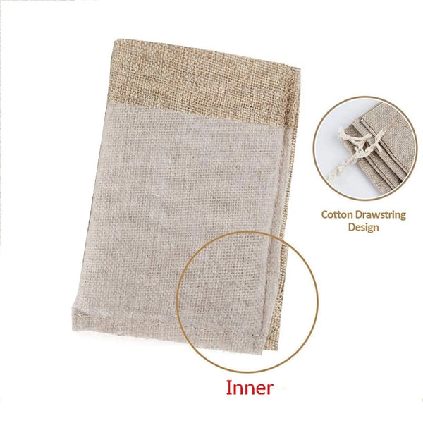 Linen Jewelry Pouches With Drawstring
