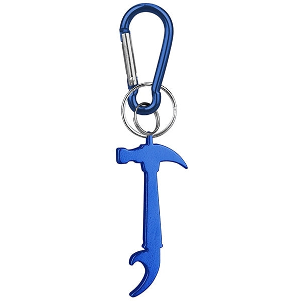 Hammer Shaped Bottle Opener Key Holder and Carabiner