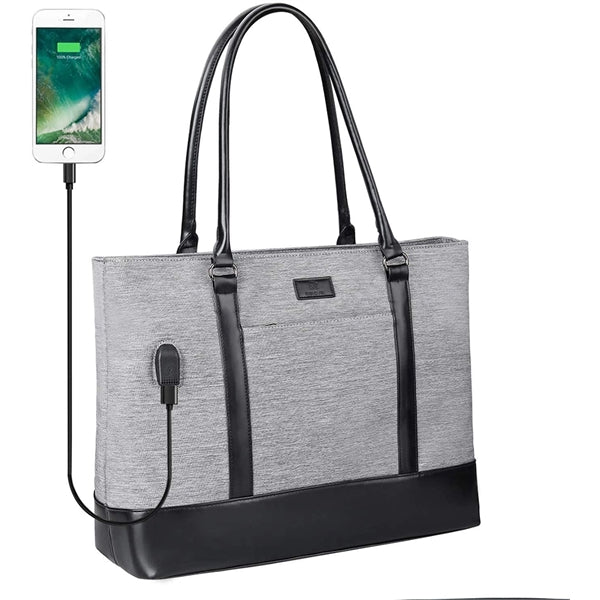 Laptop Tote Bag,USB Teacher Bag Large Work Bag15.6 in Laptop