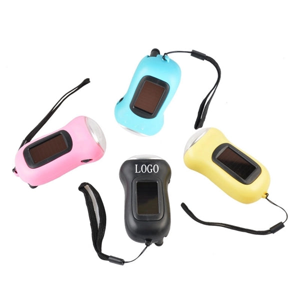 Outdoor LED Solar Charging Mini Flashlight Hand Power Light