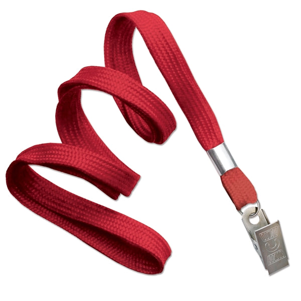 3/8" Blank Non-Breakaway Polyester Lanyard with Bulldog Clip