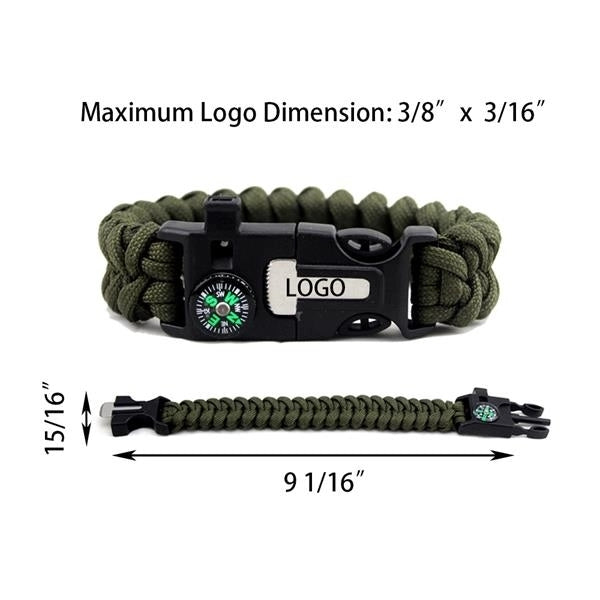 Survival Paracord Bracelet with Compass