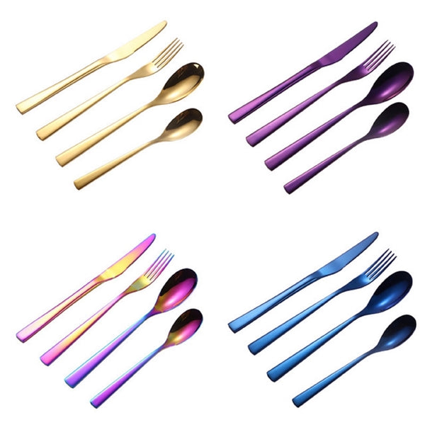 4PCS Stainless Steel Upscale Dinnerware Set