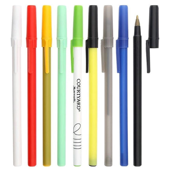 White stick Plastic Ball Point Pen