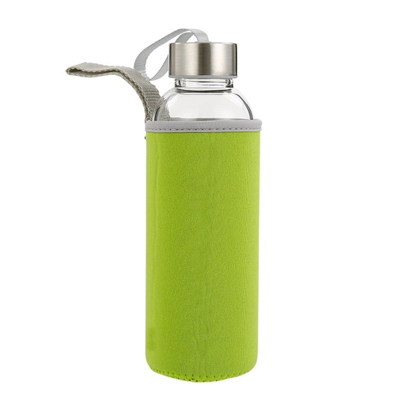 18 oz. Glass Water Bottles in Neoprene Pouch