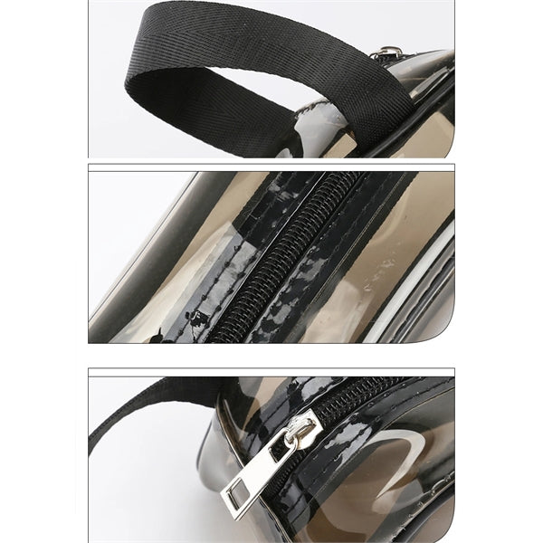 Heavy Duty Vinyl Toiletry Makeup Bag with Zipper and Handle