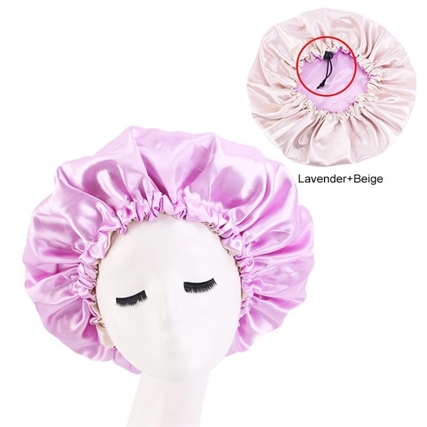 Ladies Satin Bonnet Hats Adjustable Elastic Sleeping Hats