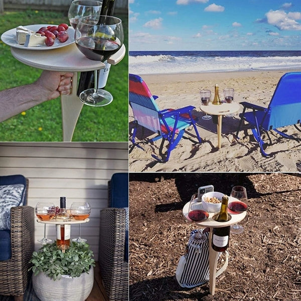 Outdoor Portable Folding Wine Snack Table Beach Holiday Tabl