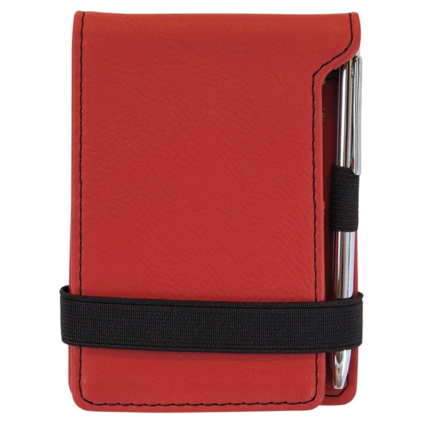 3 1/4" x 4 3/4" Red Laser Engraved Mini Notepad with Pen