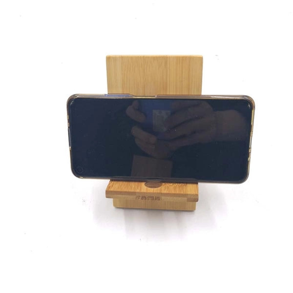 Bamboo mobile phone holder