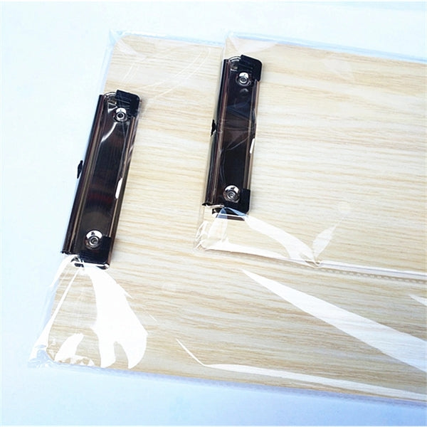 A4 Size Premium Wood Grain Wooden Clipboard Low Profile Clip