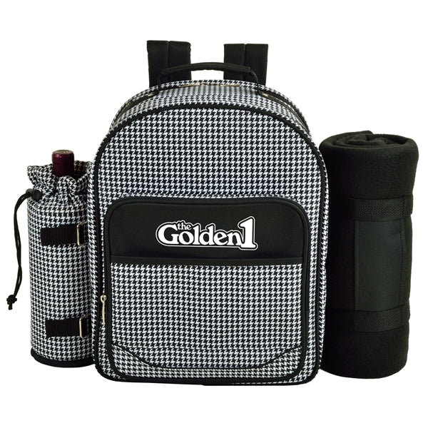 Houndstooth Picnic Backpack for 4 with Blanket