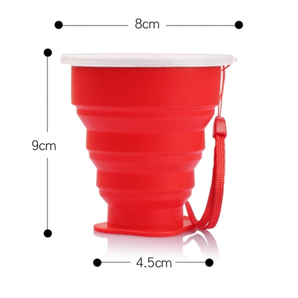 Portable Silicone Collapsible Travel Water Cup with Lids