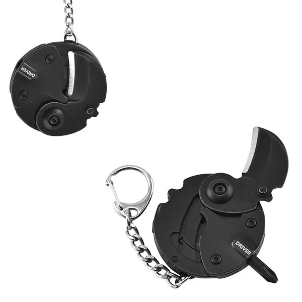 Coin Shaped Round Knife With Screwdrivers