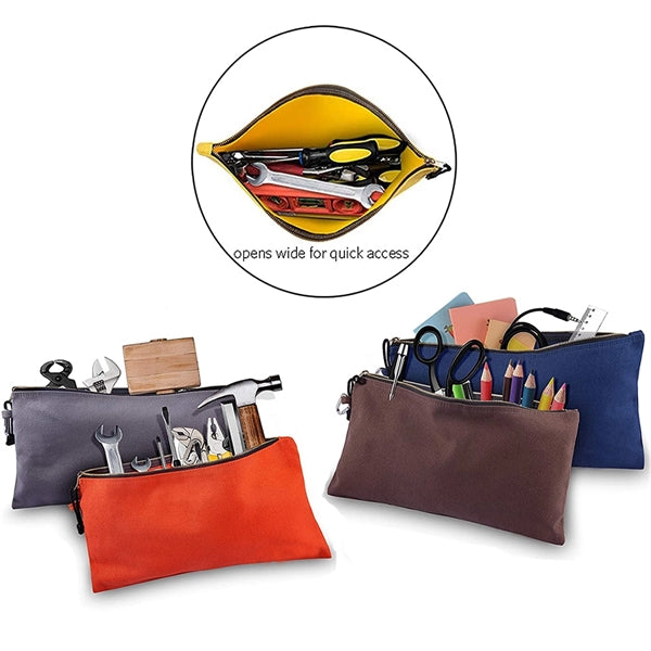Canvas Tool Pouch Zipper Bag with Carabiner