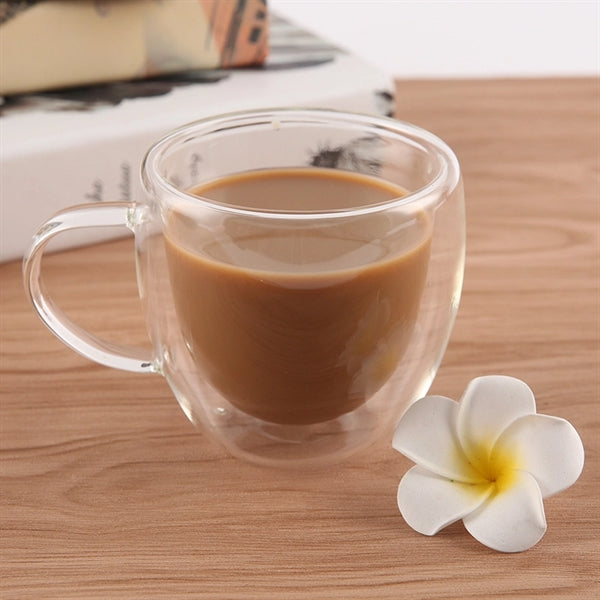 2.5oz Crystalite Double Wall Glass Coffee Mugs