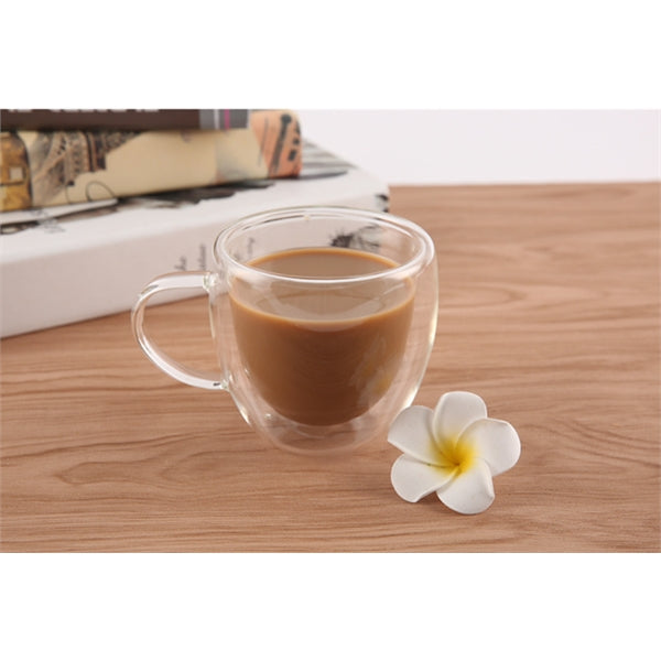 2.5oz Crystalite Double Wall Glass Coffee Mugs