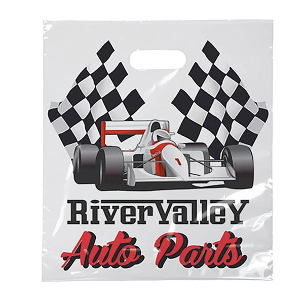 12 x 13.5 x 3 Full Color Die Cut Plastic Bag