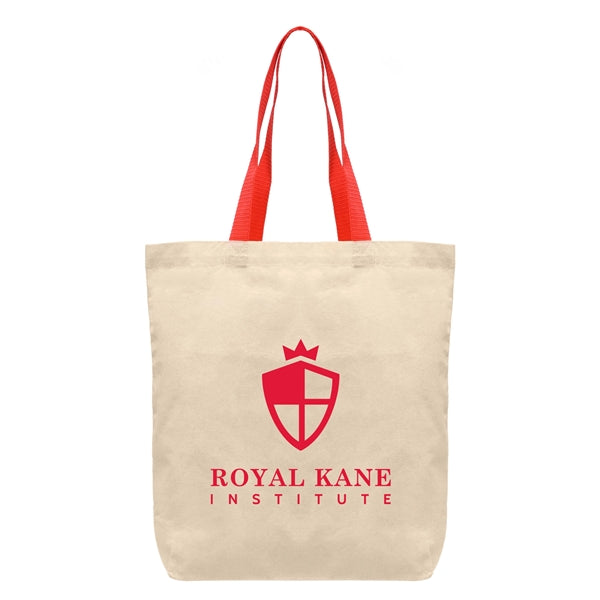 Tonga - 5 oz Natural Cotton Tote w/ Color Straps