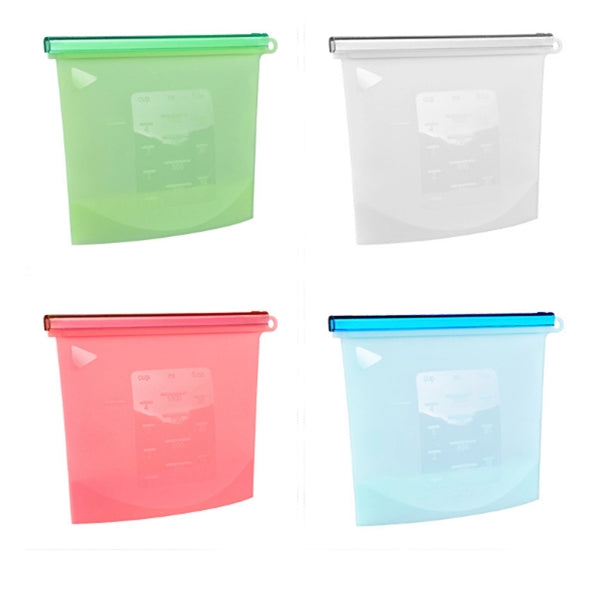 Silicone Food Pouch with Plastic Slider