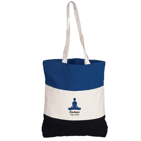 Tri-Color Canvas Shopping Tote Bags