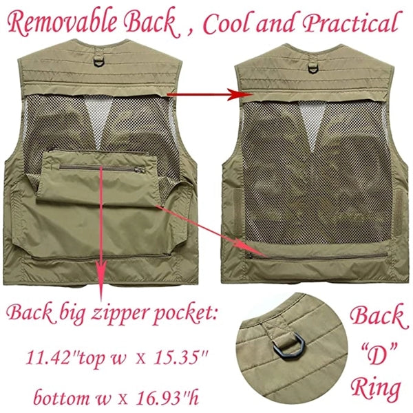 Casual Outdoor Work Safari Fishing Travel Photo Cargo Vest
