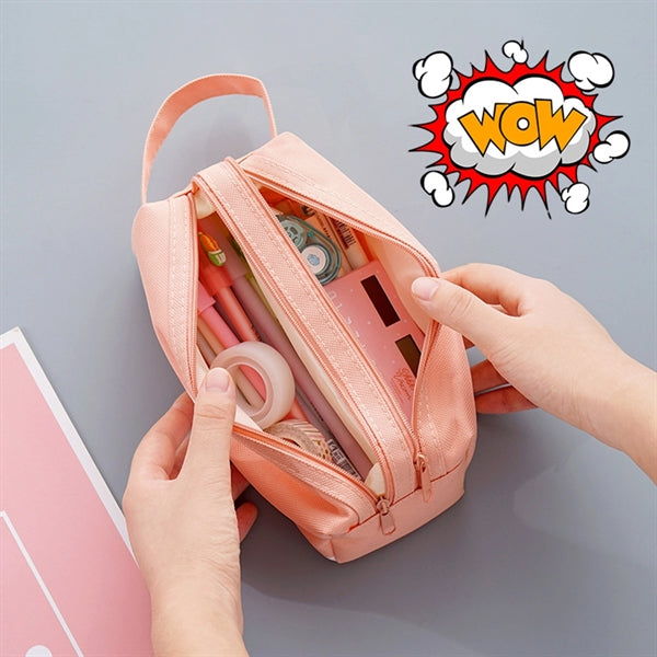 Large-capacity pencil case with handle
