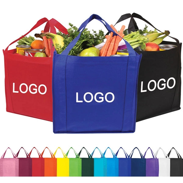 Large Non-Woven Grocery Tote Bag with Reinforced Handles