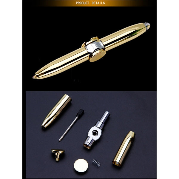 LED fingertip gyro multifunctional metal ballpoint pen
