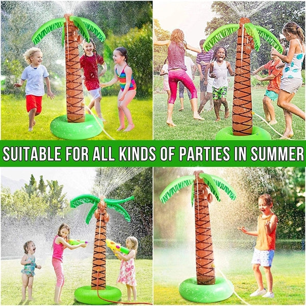 Inflatable Palm Tree Backyard Sprinkler Toy Spray Water Pool