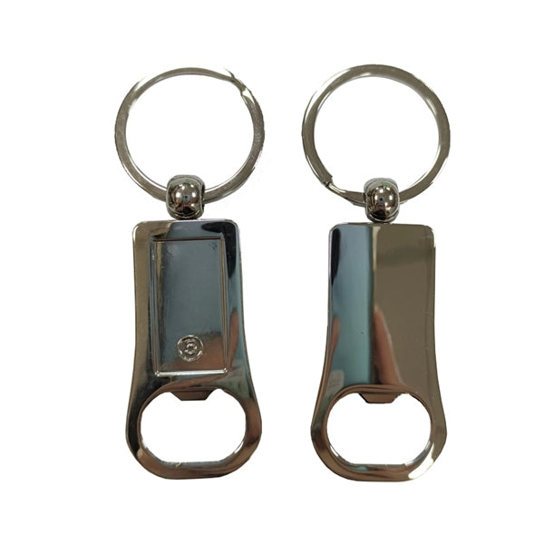 Rectangular Metal Bottle Opener Keyring