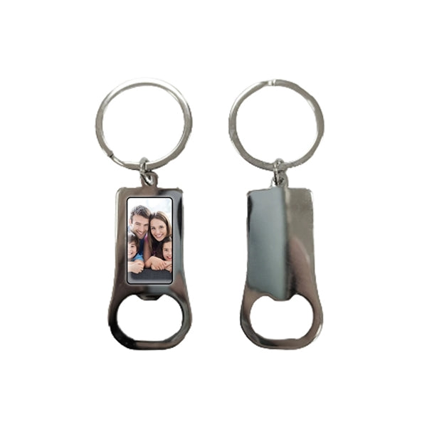 Rectangular Metal Bottle Opener Keyring